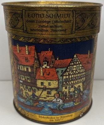 Alte E Otto Schmidt Nürnberger Lebkuchen Blechdose - Vintage