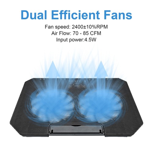 Laptop Cooling pad Laptop Cooler Stand Laptop Fan Cooling pad for 11-15.6 Inc... - 第 2/6 張圖片