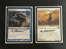 SIGNED Mind Control 67/249 + Glimmerpoint Stag 9/249 Ryan Pancoast MTG Uncommons