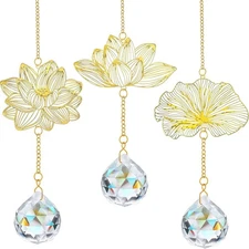 Stunning Lotus Leaf Crystal Suncatchers - Perfect Gift Set for Home Atmosphere