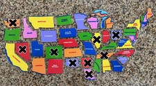 Playskool 1986 United States Map REPLACEMENT PUZZLE PIECE Choose State 371