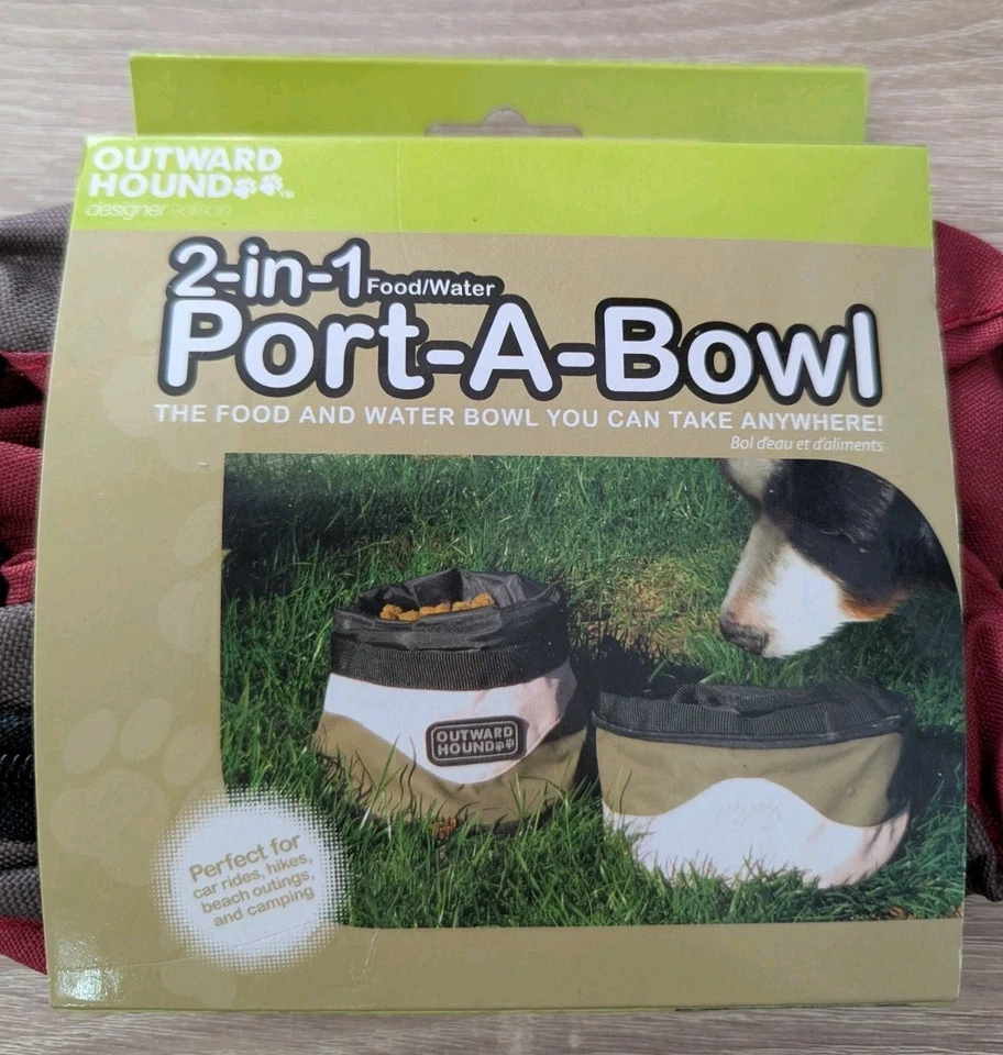 Tazón de viaje portátil 2 en 1 de comida/agua para perros - Port-A-Bowl Outward Hound marca Foto 2 de 4