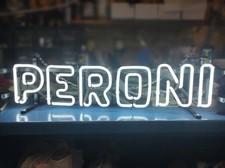 Insegna luminosa pubblicitaria neon birra peroni vintage Bar Pub No Smaltata