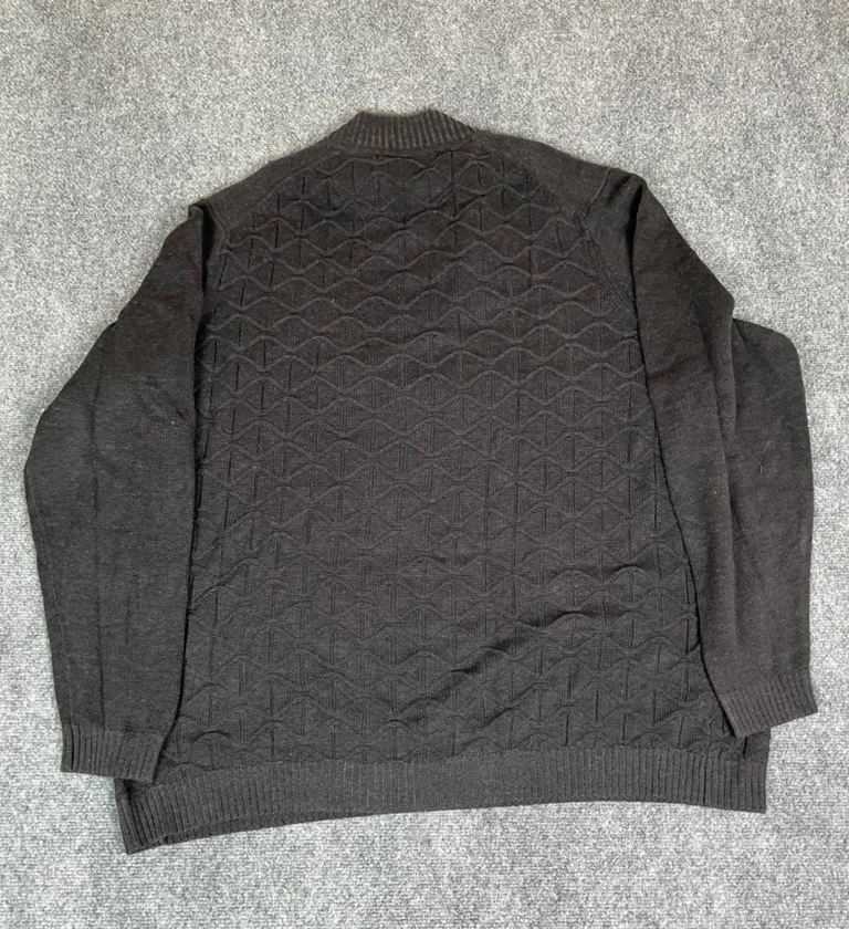 Tommy Bahama 1/4 Zip Sweater Men's Gray Long Sleeve Knit Cotton Size 3XLT - Image 3 of 4