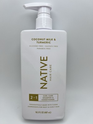 Native 2 in 1 Curl Care  Shampoo & Conditioner Coconut Milk & Turmeric 16.5 oz