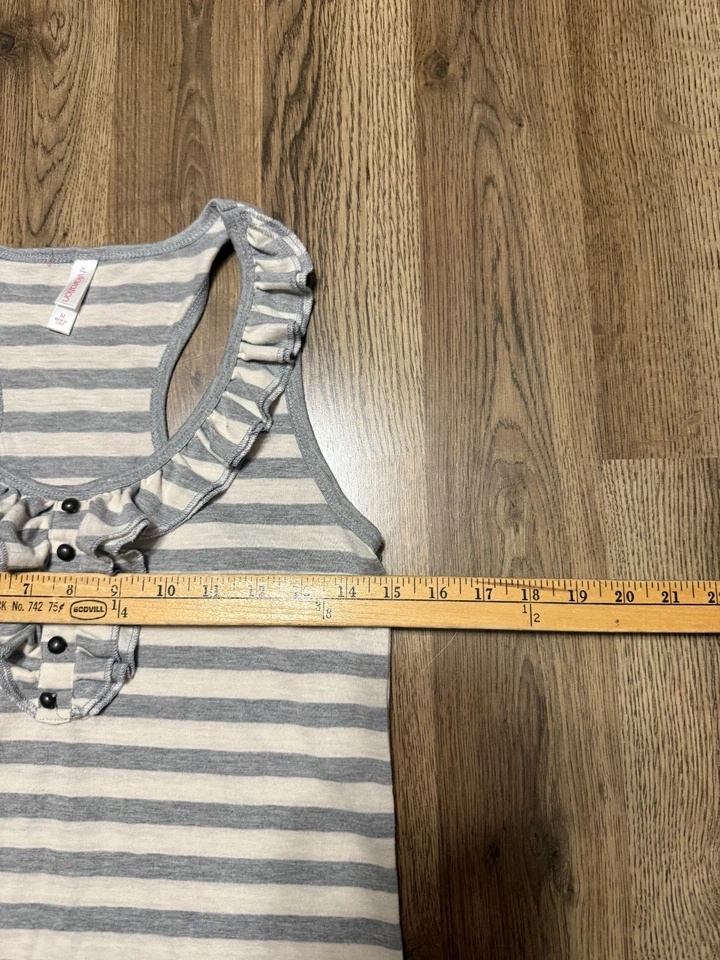 Camiseta sin mangas Xhilaration, para mujer talla mediana, gris blanco, a rayas Foto 4 de 4