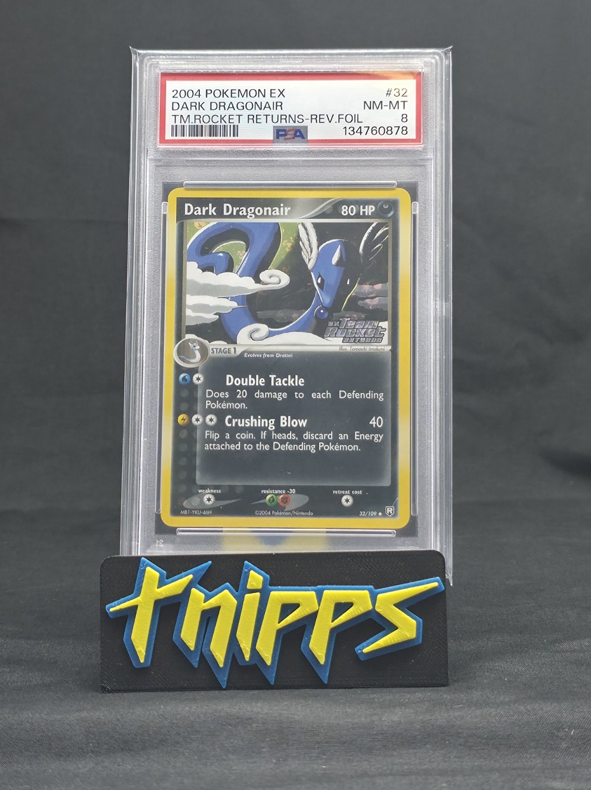 2004 Pokemon Team Rocket Returns Dark Dragonair 32 Stamped Reverse *NEW PSA 8!*