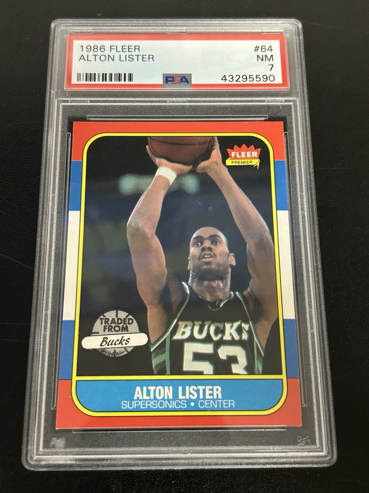 1986 FLEER #64 ALTON LISTER PSA NM 7