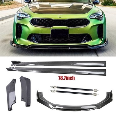 For Kia Stinger gt Carbon Fiber Side Skirt Extensions Front Bumper Lip Splitters