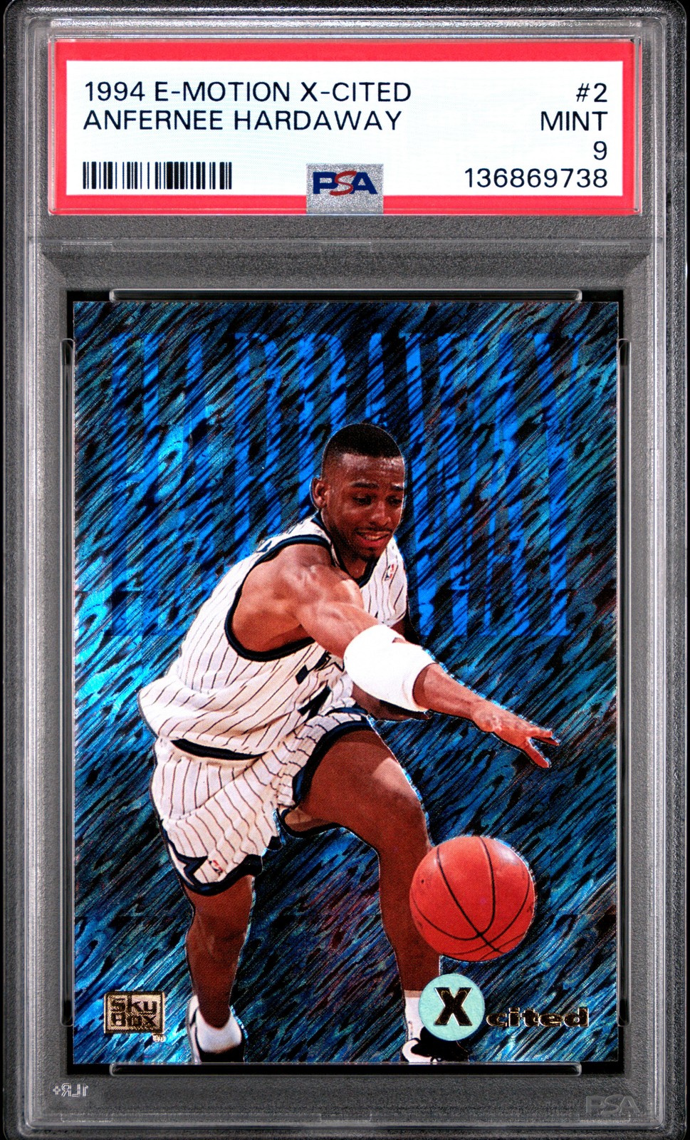 1994 E-MOTION X-CITED #2 ANFERNEE HARDAWAY PSA 9