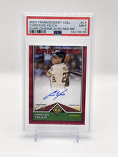 2024 Topps Transcendent Christian Yelich Icons Chrome Auto PSA 9 Red /5