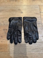 COACH Men s Leather Cashmere Lined Driving Gloves SzM Black Great Cond PriceFirm