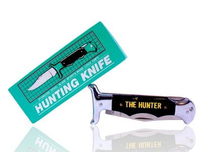 ''The Hunter'' Pocket Knife Single Sharp Blade Stainless Steel Korea, New In Box