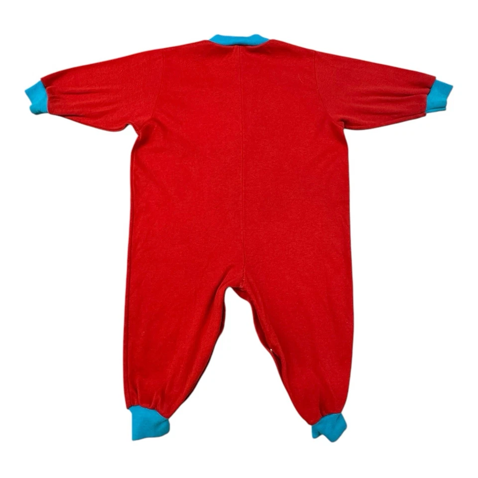 Sears Varoom vintage! Dinosaur Racing One Piece Bebé 24 Meses Rojo Foto 2 de 4