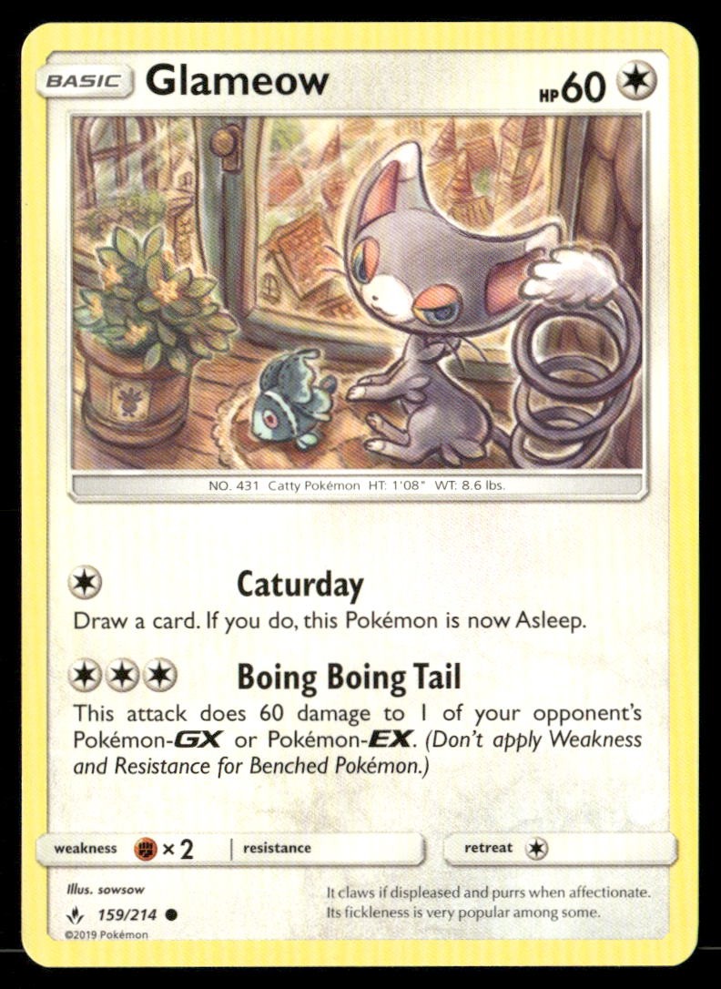 Glameow Unbroken Bonds 159/214 Common Pokemon Near Mint