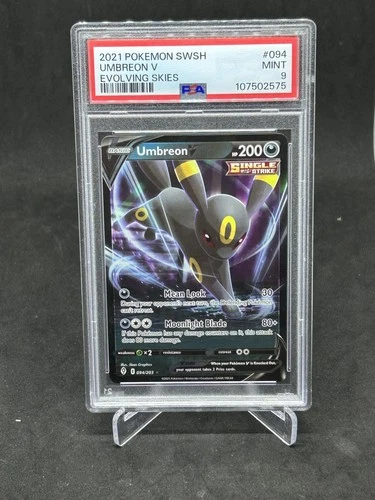 2021 POKEMON SWORD & SHIELD EVOLVING SKIES #094 UMBREON V PSA 9
