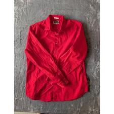 Express 1MX Fitted Shirt Mens XL Red Long Sleeve Button Up Dress Shirt Solid