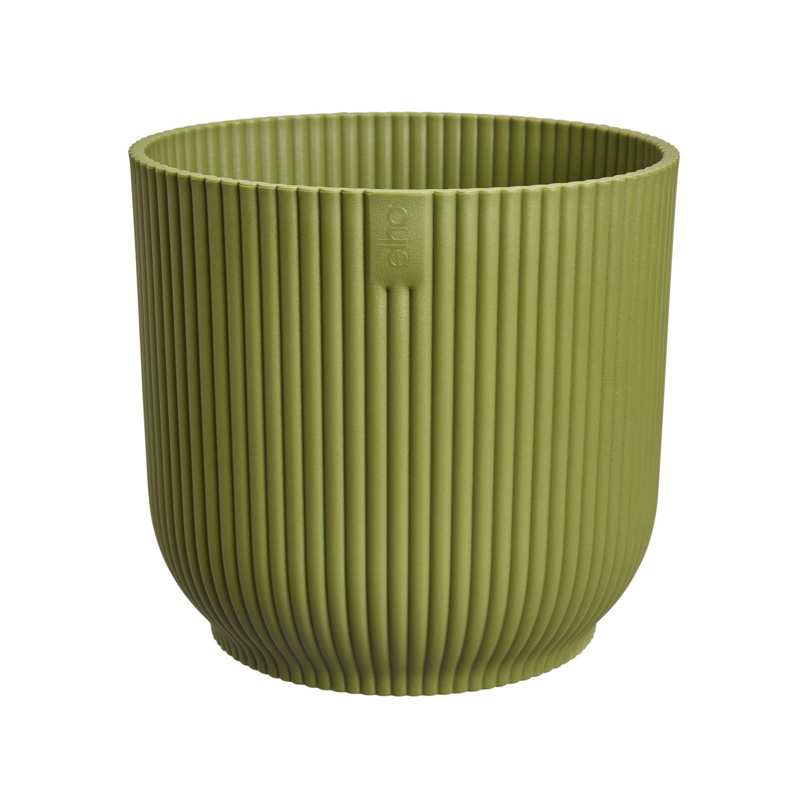 Extra Large Round Planter Pot 47cm Fern Green Plastic Ribbed Watertight Indoor