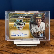 2023 Bowman Chrome Draft Night Jacob Wilson Gold Mini Diamond /50 Rookie Auto