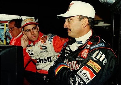 Bobby Rahal team mate Bryan Herta discuss their practice times at - Old Photo