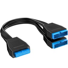 USB 3.0 Motherboard Header Splitter,19/20 Pin 1 to 2 Y Extension Cables for T...