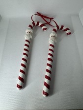 Candy Canes With Santa Heads Christmas Ornament