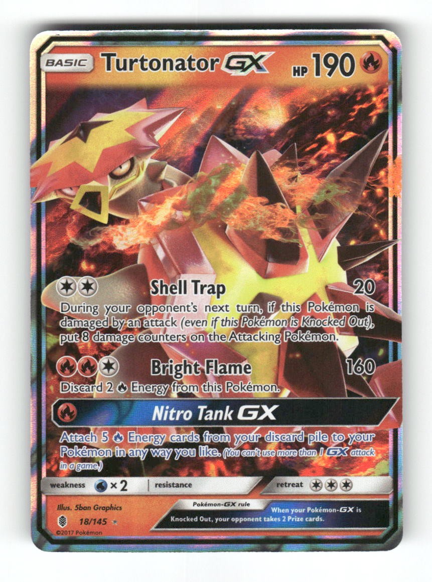 Turtonator GX - 18/145 - Guardians Rising - Pokemon - Ultra Rare - Holo NM