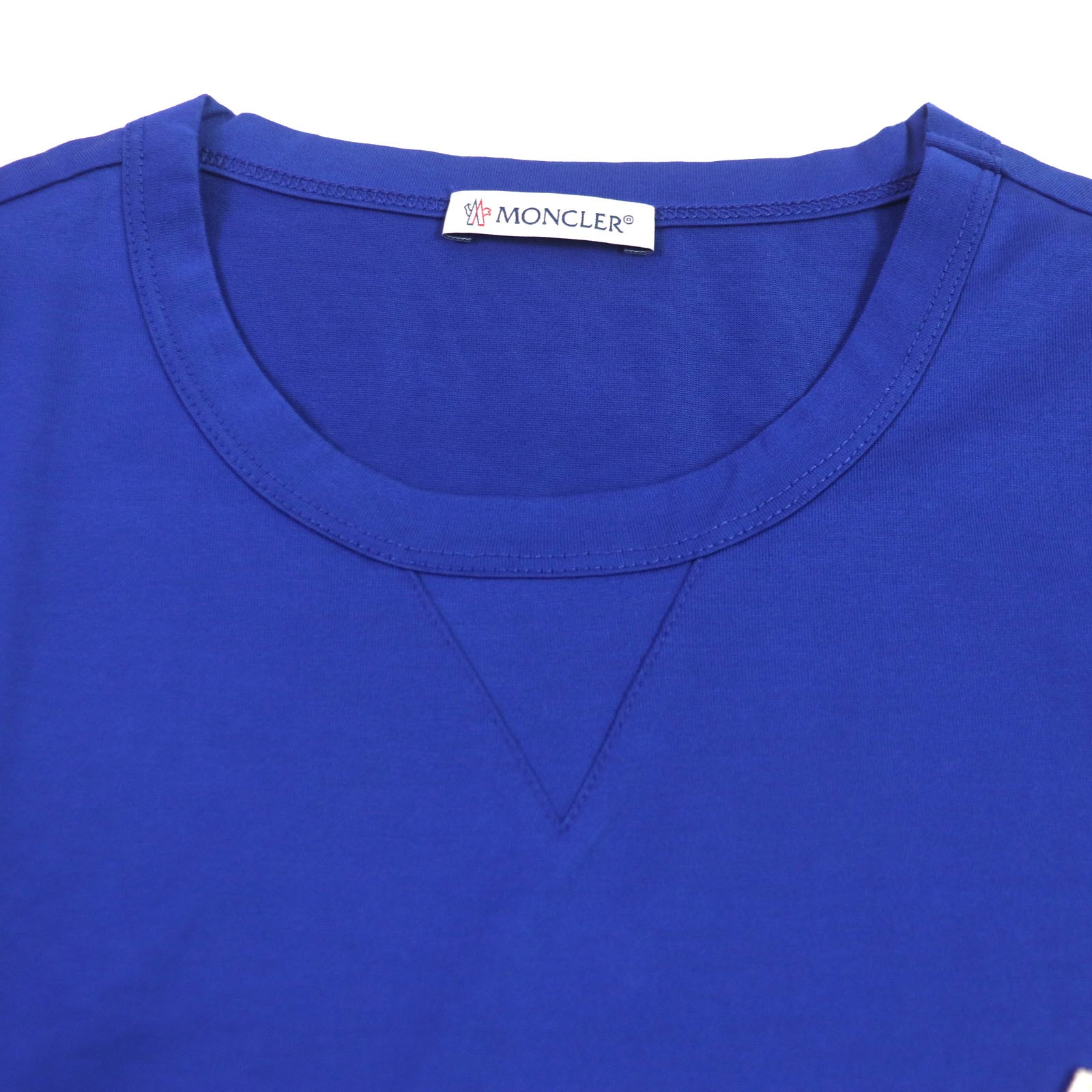 MONCLER T-Shirt Unused Cotton Crew Neck Short Sleeve Blue L thumbnail 2