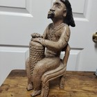 Unique Vintage Hand Carved Wood Drummer Figure Tribal Folk Art Sculpture Statue  — photo 6