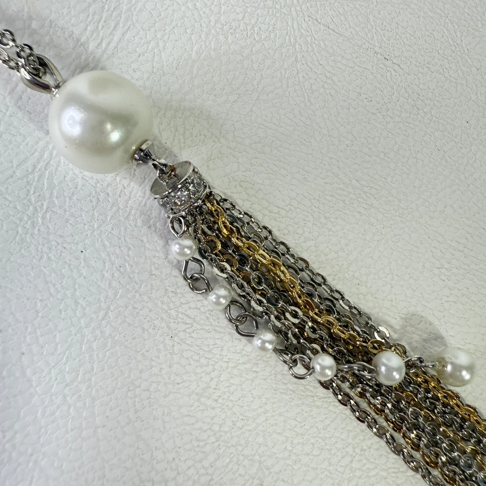 Collar largo con borla en capas Carolee tono dorado vintage Foto 4 de 4