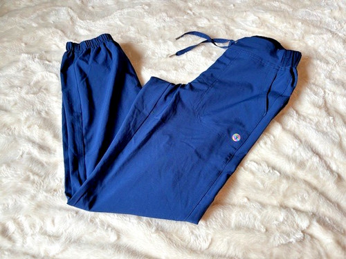Scrubletics Jogger Fit Drawstring Elastic Stretch Waist Blue Scrub Pants Size XS