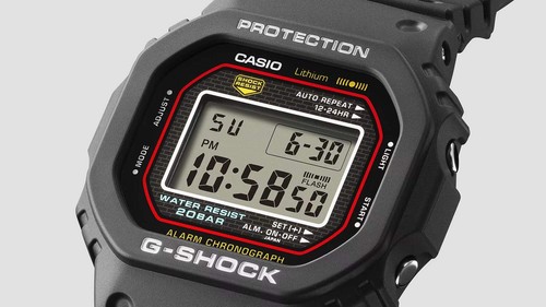 Casio G-Shock Digital 5000 Series Black Stainless Steel Watch DW5000R-1A - Picture 4 of 7