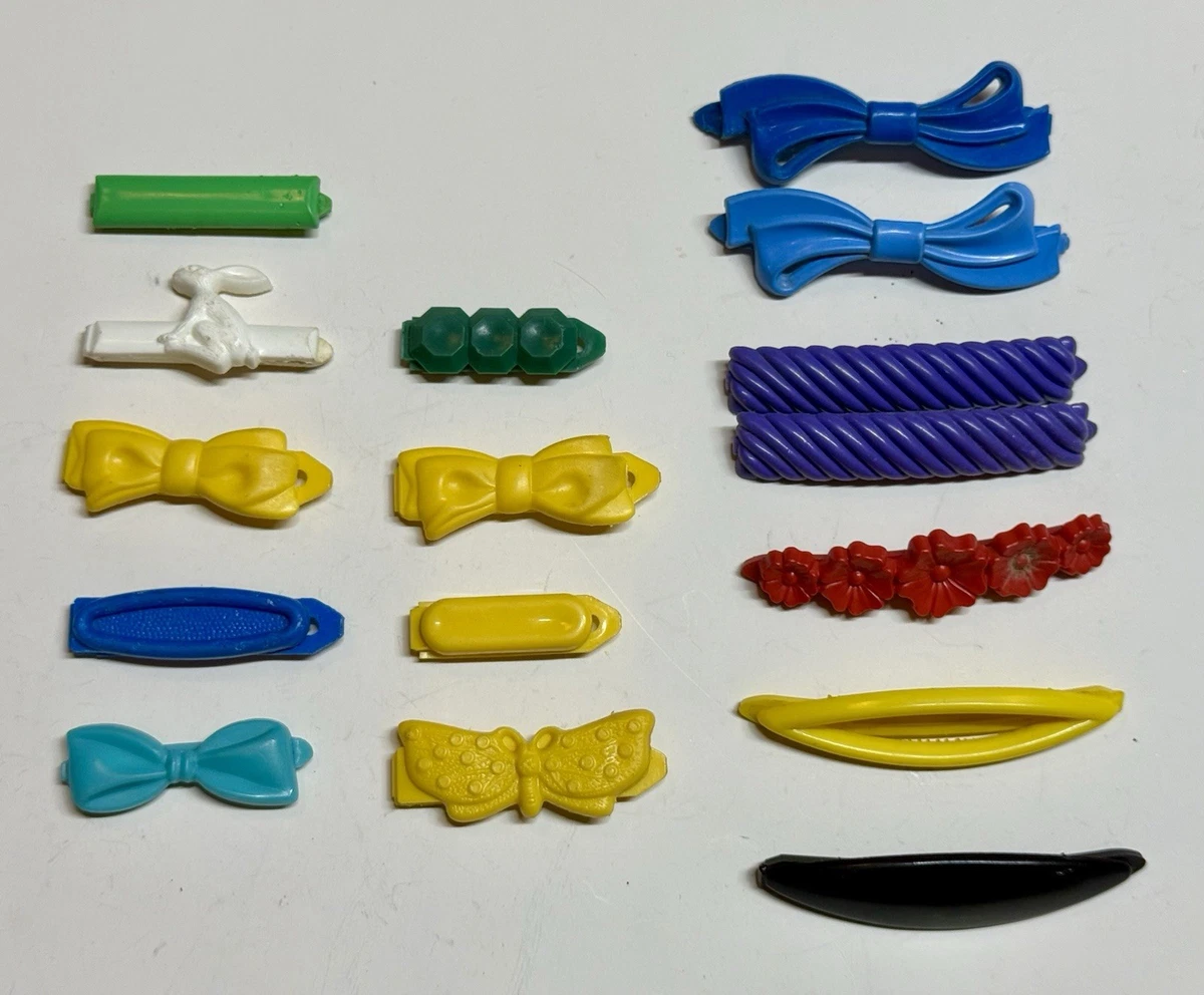 Pack of vintage 80s plastic barrettes 1980 main image 4