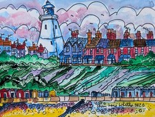 Original Watercolour Painting Southwold Lighthouse View No 2 Ann Marie Whitton