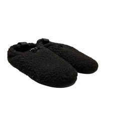 UGG Women's Plushy Slipper Size 7 Black Fuzzy Wool Lined Toggle 1143952