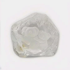 Vintage Goebel Etched Lead Crystal Koala & Baby Paperweight Decor West Germany 