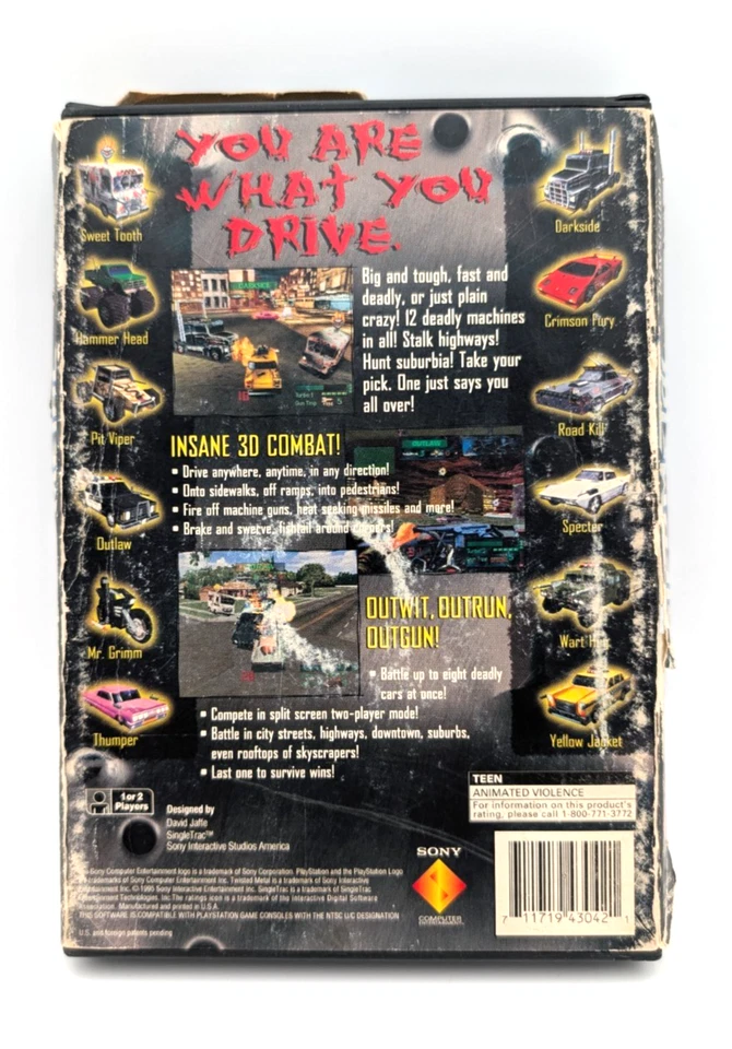 Caja Larga Metal Twisted Sony PlayStation 1 PS1 Completa en Caja con Tarjeta Reg Probada Foto 2 de 4