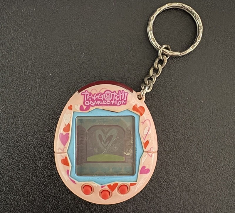 Tamagotchi Connection V1 Pink W/ Hearts-WORKS
