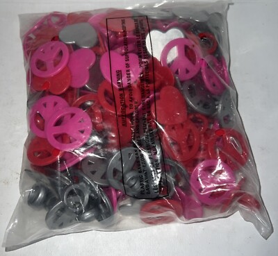 DecoPac #12744 cupcake Rings Peace Sign & Heart Asst Bag Of 144 Disc. 3-pack .