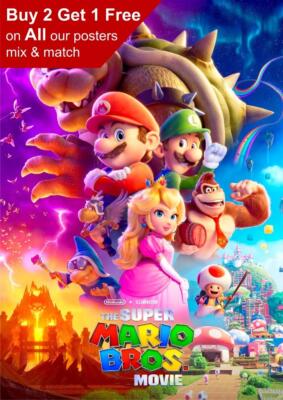 The Super Mario Bros Movie 2023 Movie Poster A5 A4 A3 A2 A1 UK