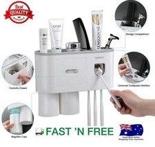 Soporte de cepillo de dientes multifuncional taza magnética dispensador automático de pasta de dientes AU
