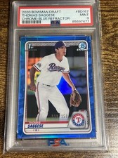 THOMAS SAGGESE 2020 Bowman Draft 1st True Blue Refractor /150 PSA 9 #BD-167 RC
