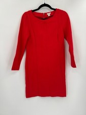 J CREW Size XS Ponte Knit Dress Stretch Long Sleeve Back Zipper Red