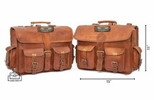 Bolsa Lateral Cuero Sillín Bolsa Marrón Motocicleta Alforjas Alforjas Bolsas Bicicleta Nuevo