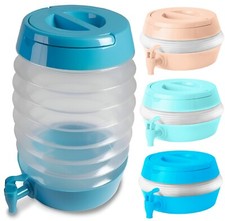 3.3L Collapsible Drinks Dispenser Water Juice Jar Server Party With Tap Top Lid