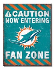 New NFL Miami Dolphins Fan Zone Decorative Metal Tin Sign Made in the USA