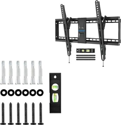NEW- MOUNTUP Tilting TV Wall Mount for 37-75 Inch TVs & Lag Bolt Kit Bundle