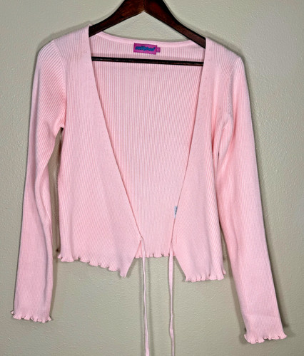 Edikted Pink ribbed Knit pink Long Sleeved top Sz Small