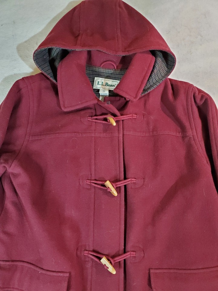 VINTAGE LL BEAN Wool/Cashmere Blend Long Coat Blanket Lined w/ Toggles