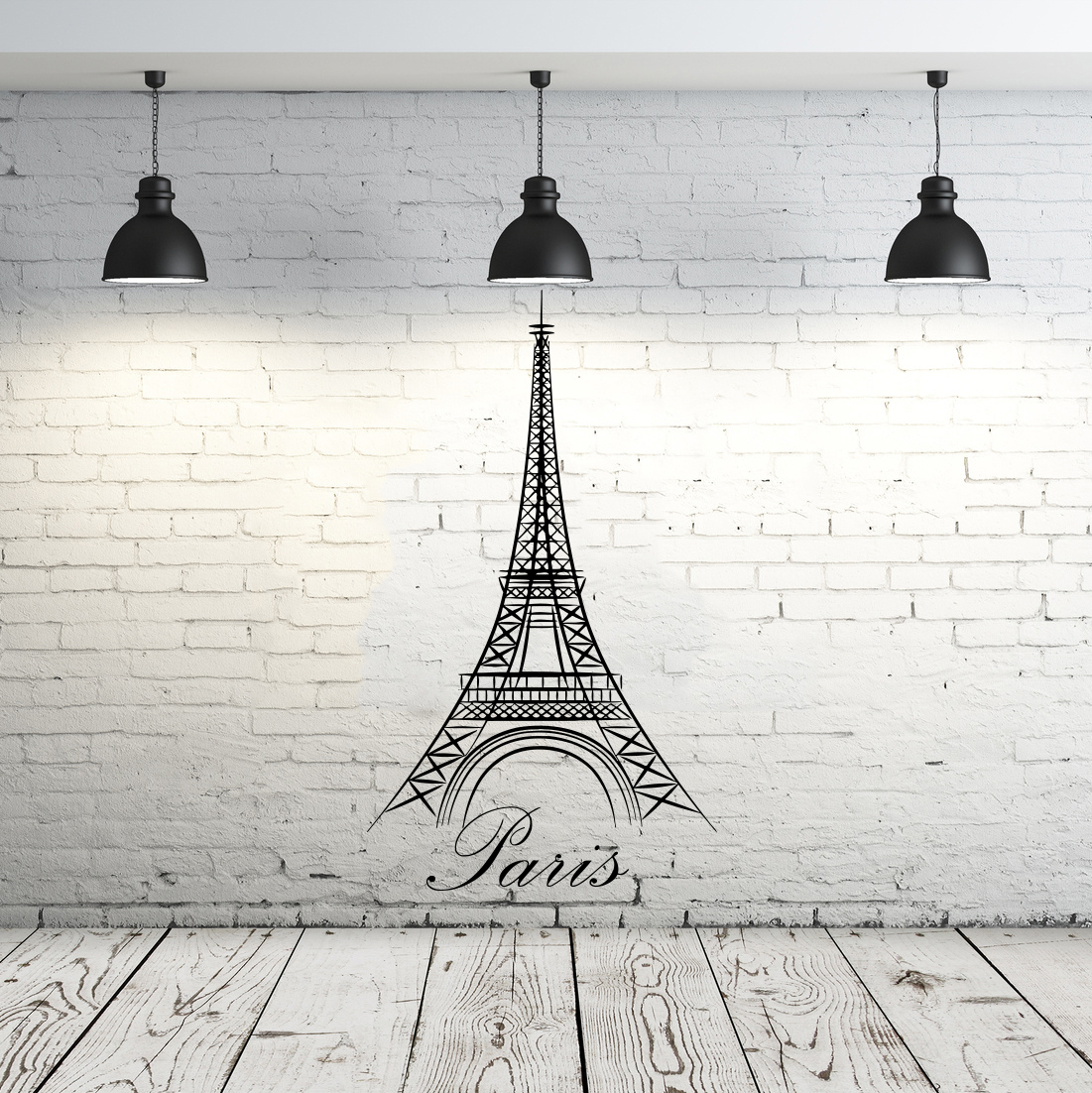 Eiffel Tower Wall Decals Sign Paris Silhouette France Vinyl